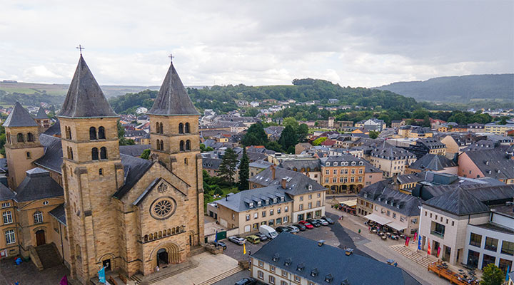 The town of Echternach and the Benedictine church