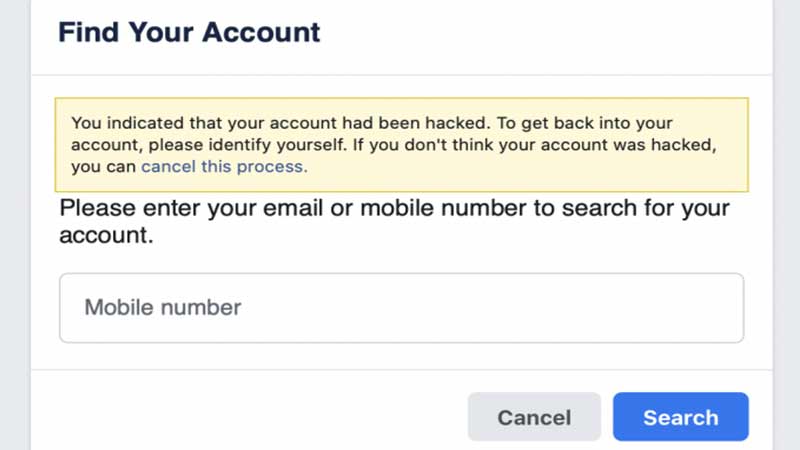 hacked Facebook account