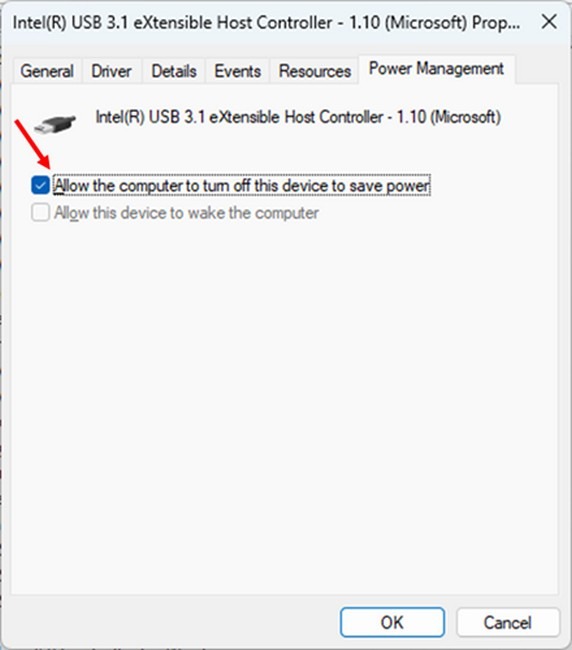 disconnecting the USB