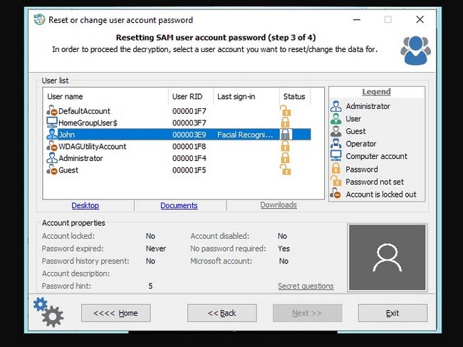 Windows 10 password recovery