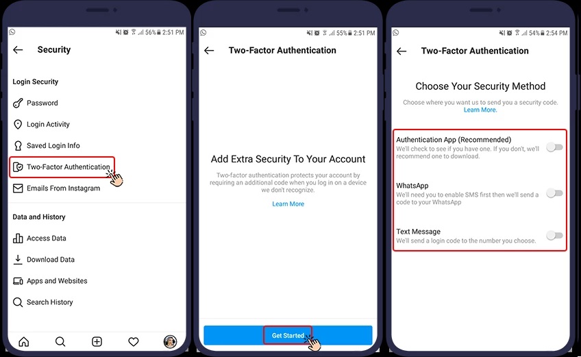 How to enable Instagram two-step verification