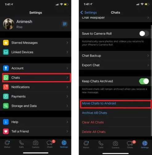 How to transfer information and WhatsApp chats between Android and iPhone?