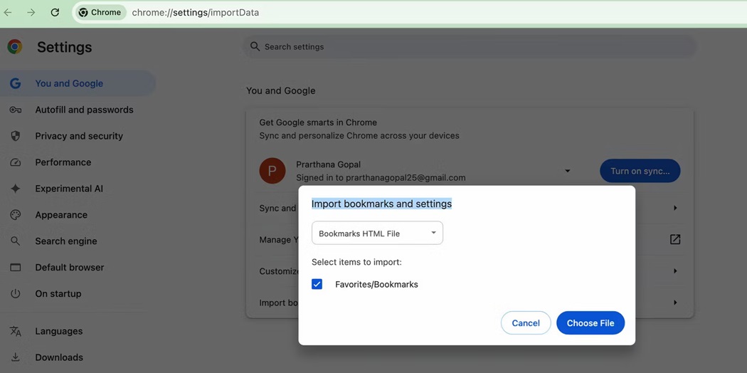 How to transfer Firefox bookmarks to Chrome